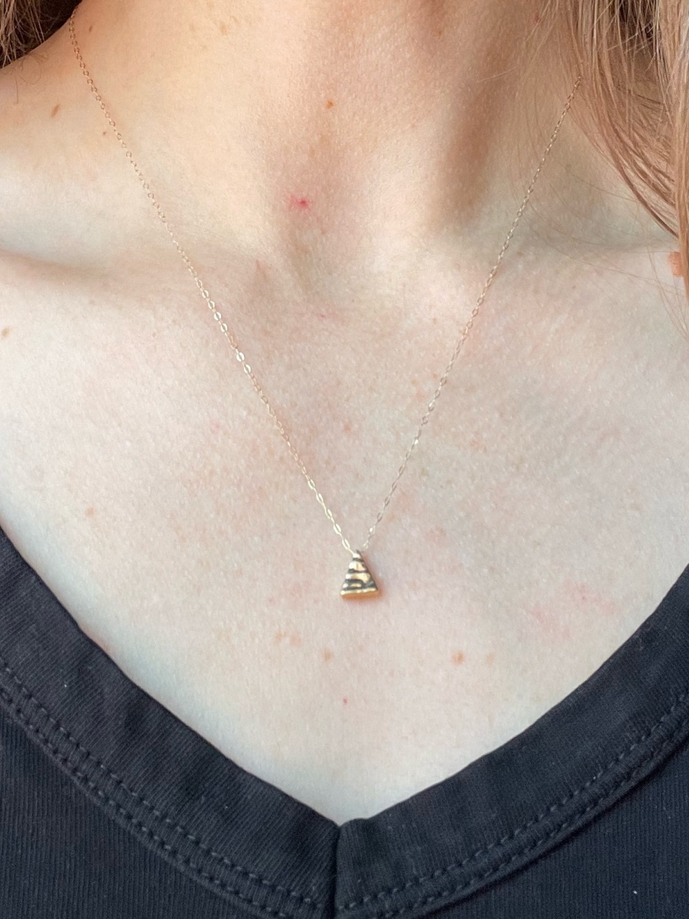 14k Triangle Necklace - Picture 6 of 6
